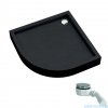 Schedpol Schedline Favory Plus brodzik półokrągły 80x80x16cm Black Stone 3ST.F1O-8080/C/ST